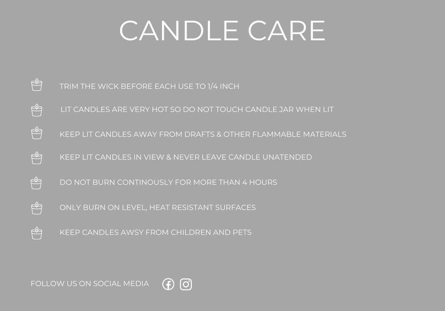 Made with Love- Candle Care Card