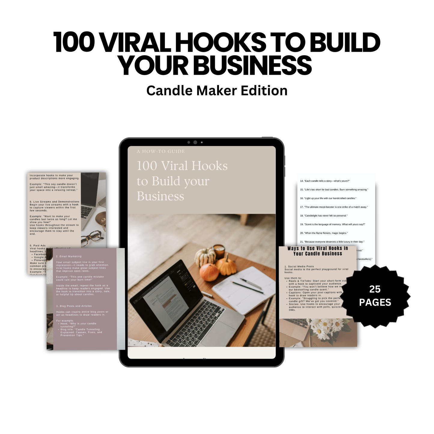 100 Viral Hooks to build your business- Candle Makers Edition