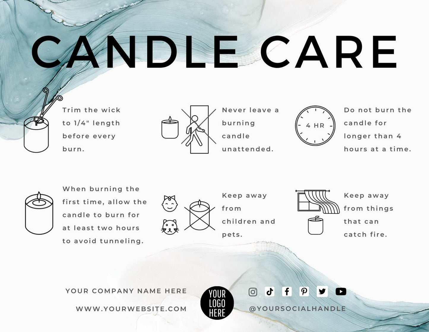 Boho Candle Care Card